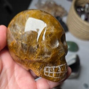 Golden Healer Hematoide Crystal Skull